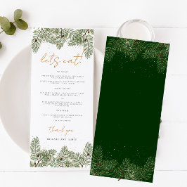Menu Vamos Eat Whimsical Green Dourado Pine Cone Casame