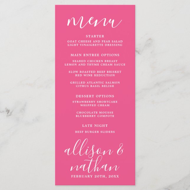 Menu Verdadeira Simplicidade 1 Rosa Cravo Casamento Min (Frente)