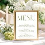 Menu Verde e Branco do Sage Moderno<br><div class="desc">Parte da Coleção Caseira "Iris" — explore a suíte de cheios através do link nesta página para coordenar o papel de carta correspondente para o seu evento. ・ Os Mockups para este design foram criados usando a IAI de Midjort.</div>