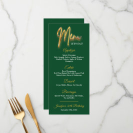 Menu Verde e Dourado 3d Textura Dourada Design Min