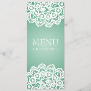 Menu Verde elegante da hortelã do laço do vintage do