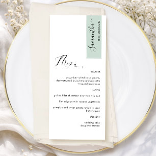 Menu Verde Sage Personalizado com o Elegante de Nome de
