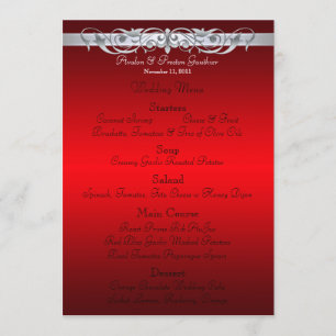 Menu vermelho do casamento da grã-duquesa rolo