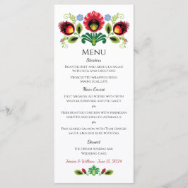 Menu Vermelho Polonês Folhas