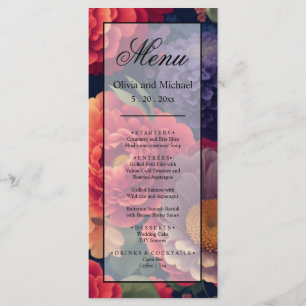 Menu Vermelhos cor-de-rosa laranja, cor-de-rosa, elegan