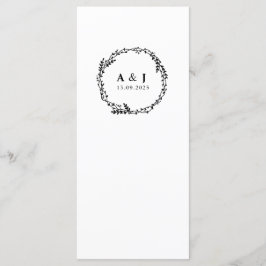 Menu Verruga de Monogramas Botânicos Florais Elegantes