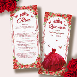 Menu Vestido de Quinceanera Floral Elegante