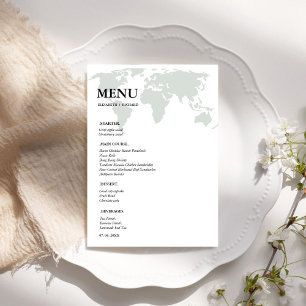 Menu Viagem de Destino Chá de panela de casamento do Wo