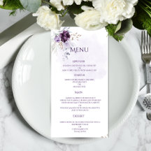 Menu Vibrant Floral Wedding
