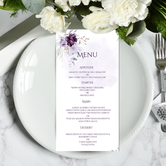 Menu Vibrant Floral Wedding (Criador carregado)
