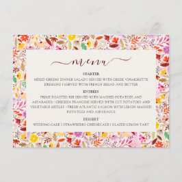 Menu Vibrante Aquarelas Vias Flores De Tulpa De Verão C