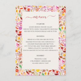 Menu Vibrante Aquarelas Vias Flores De Tulpa De Verão C