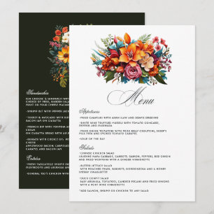 Menu Vibrante Casamento Floral Fiesta Aguarela