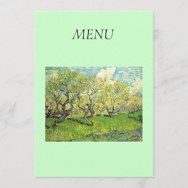 Menu Vincent van Gogh,Pomar em Flor (Frente)