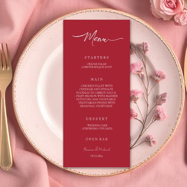 Menu Vinho Burgundy Elegante (Criador carregado)