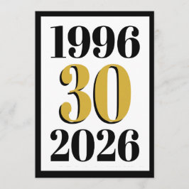 Menu Vintage 1996 Milestone 30th Birthday  