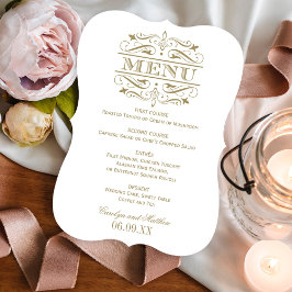 Menu Vintage Antique Dourado Casamento Farmoso