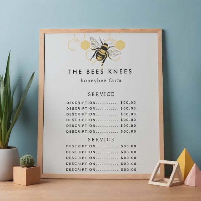 Menu Vintage Beekeeping & Honeybee Farm Business (Vintage Beekeeping & Honeybee Farm Business Menu)