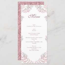 Menu Vintage Botânica Dusty Rosa Pink