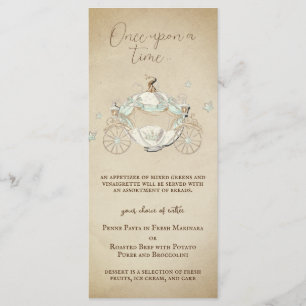 Menu Vintage Cinderella Fairytale Carruagem