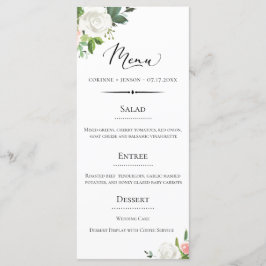 Menu Vintage Deco Floral Wedding