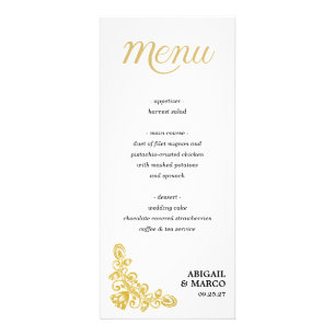 Menu Vintage Dourado