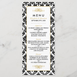 Menu Vintage Dourado, Preto e Branco Casamento tem
