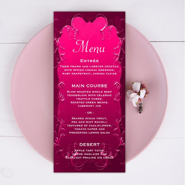 Menu Vintage e Casamento Rosa Romântico (Criador carregado)