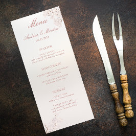 Menu Vintage Elegant Pearl Romance Wedding