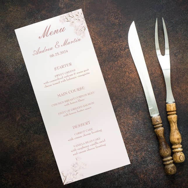 Menu Vintage Elegant Pearl Romance Wedding (Criador carregado)