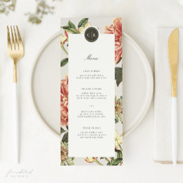 Menu Vintage Floral Wedding