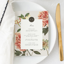 Menu Vintage Floral Wedding