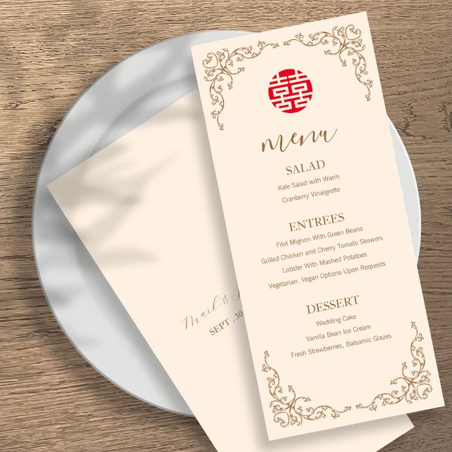 Menu Vintage Flourish Frame Weding (Criador carregado)