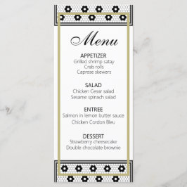 Menu Vintage French Bistro Black White Dourado
