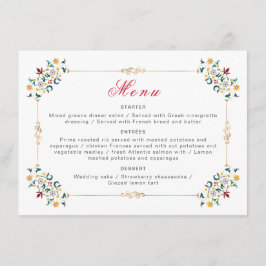 Menu Vintage Geometry Intrata Casamento Clássico de Mot