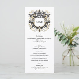 Menu Vintage Glam Floral Wedding
