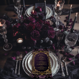 Menu Vintage Gothic Purple e Casamento Dourado