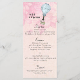 Menu Vintage Hot Air Balloon Weding