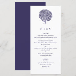 Menu Vintage Illustração Blue Peacock Casamento