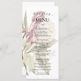 Menu Vintage Peony Botanical Fine Art Weding