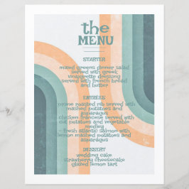 Menu Vintage Rainbow Wedding dos anos 70