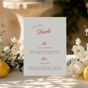 Menu Vintage Red & Ivory Wedding (Assinatura Beber