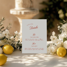 Menu Vintage Red & Ivory Wedding (Assinatura Beber