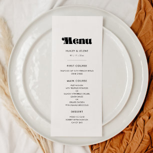 Menu Vintage retro script casamento