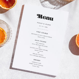 Menu Vintage Retro Script Wedding
