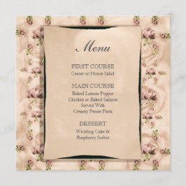 Menu Vintage Rosa Wedding