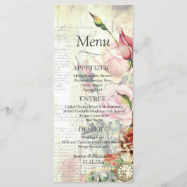 Menu Vintage Rosa Wedding
