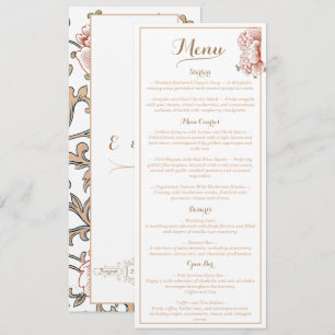 Menu Vintage Victorian Floral Wedding
