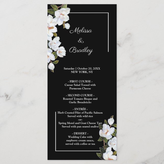 Menu Vintage White Rose (Frente)