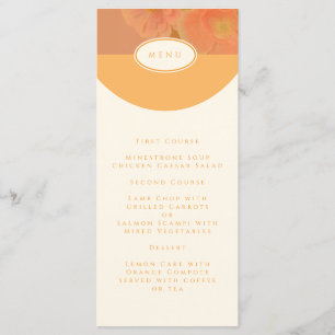 Menu Vintage Wildflower Pink Poppy Monograma Casamento